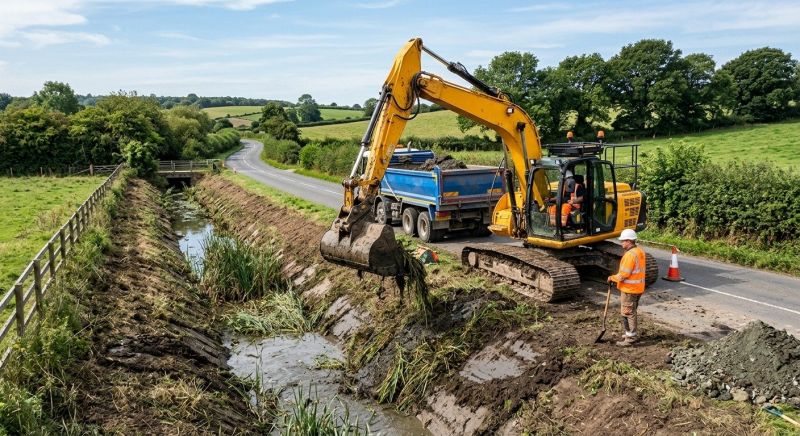 Drainage Ditch Excavation in Gwinnett County, GA